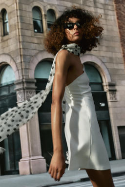 VESTIDO HALTER PA?UELO LUNARES / Blanco - Zara фото 2