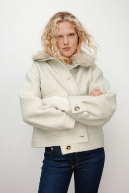 Cazadora de sarga con cuello efecto pelo - H&m фото 8