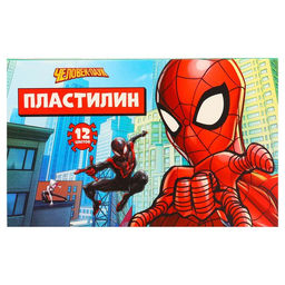 Пластилин 12 цветов, 180 г, Человек паук