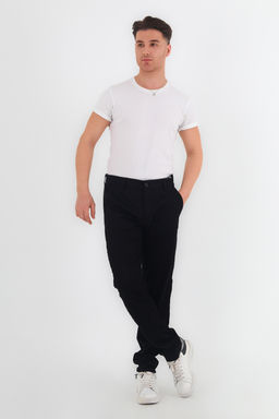 Siyah Slim Fit Basic Chino Esnek Gabardin Pantolon TMNSS25PL00018