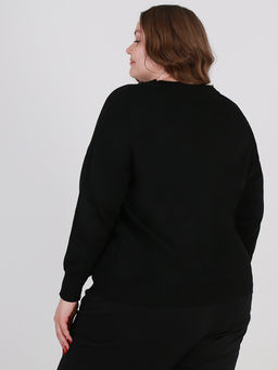 Пуловер женский черный больших размеров - Almond фото 2