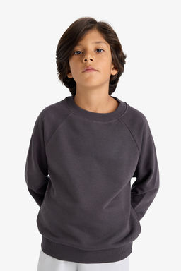 Bisiklet Yaka Basic D_z Okul Sweatshirt Erkek _ocuk - Defacto фото 4