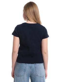 Футболка в рубчик 22-0210 синий