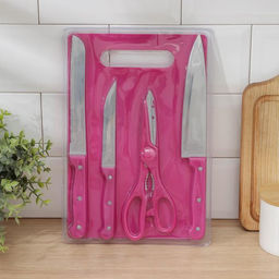 Набор кухонных принадлежностей, 5 предметов: ножи 12 см, 17 см, 17,5 см, доска, цвет МИКС - Simaland фото 7