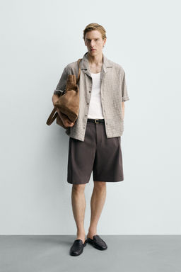 CAMISA RELAXED FIT JACQUARD CUADROS / Verde