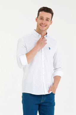 U. S. Polo Assn Мужская белая рубашка с принтом Saks - U.s. polo assn фото 9