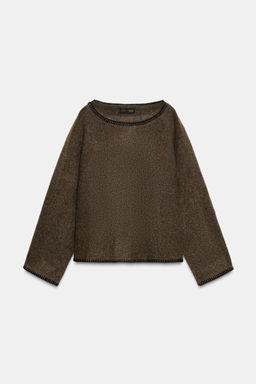 CONTRAST TOPSTITCHED KNIT JUMPER - Zara фото 6