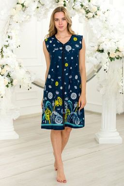 Халат женский из кулирки Лето темно-синий - Амадэль фото 7