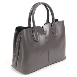 Женская кожаная сумка тоут под змею 5321-220 Грей