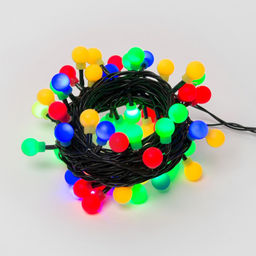 ULD-S0540-060/DGA MULTI IP20 COLORBALLS Гирлянда светодиодная с контроллером Разноцветные шарики, 60 светодиодов, 5,4 м, разноцветная, IP20, провод зеленый - Volpe фото 2