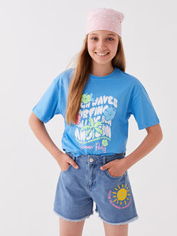 Bask?l? K?z ?ocuk Jean ?ort - Waikiki фото 2