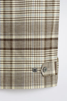 CAMISA DE MANGA CORTA DE CUADROS EN MEZCLA DE LINO - H&m фото 6