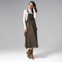 Сарафан из мягкой замши, Ушла красиво (dark green) - Charutti фото 2