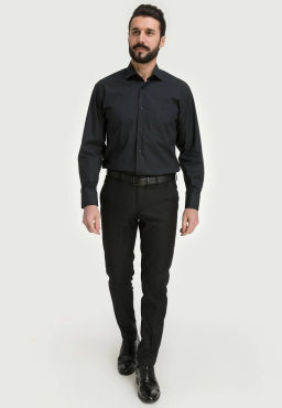 Сорочка мужская длинный рукав GREG 340/119/BLK