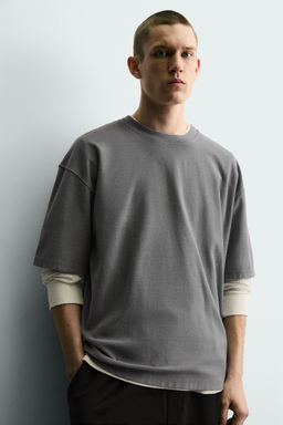 CAMISETA BOXY FIT B?SICA / Gris?ceo - Zara фото 5
