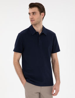 Lacivert Slim Fit Polo Yaka Ti__rt
