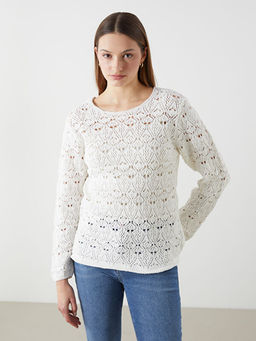 Bisiklet Yaka Ajurlu Kad?n Triko Kazak