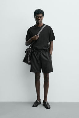 CAMISETA PUNTO LIGERO ALGOD?N / Negro