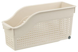 Контейнер хозяйственный 35,5*13*17 см Лофт латте на колесах узкий (модель - 621020)