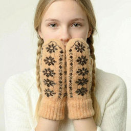 Аксессуар Рукавицы вязаные арт.ВР24100-02 ЛЕПЕСТКИ