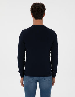 Lacivert Regular Fit Bisiklet Yaka Triko Kazak - Pierre cardin фото 5