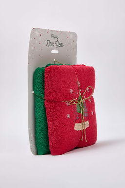 2li Y?lbas? Temal? Nak?sl? Yuz Havlusu 50x80cm TPHAW26HVL00003 - Trendyolmilla фото 3