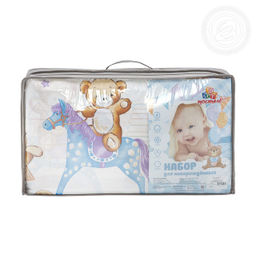 Детство Набор для новорожденных Детство/Борта:6шт; Подушка:1 шт-40*60; Наволочка(клапан):1шт.-40*60; Простыня на резинке:1шт.-120*60; Одеяло:1шт.-110*90; Пододеяльник:1шт.-110*90 Набор в кроватку (бязь)