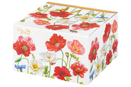 Пельменница - супница 30*22,5*18 см 2,6 л "Маки" + крышка NEW BONE CHINA