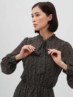 Платье шифон резинка+галстук