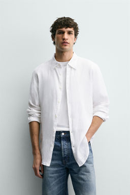 CAMISA REGULAR FIT 100% LINO / Blanco - Zara фото 2