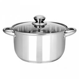 Кастрюля из нержавеющей стали Greta 2,5л, д15см, h11см, s0,4см, стеклянная крышка, Appetite (Китай)