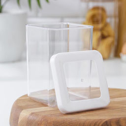 Ёмкость для хранения сыпучих продуктов IDEA «Степ», 1 л, 10×14 см, пластик, крышка белая