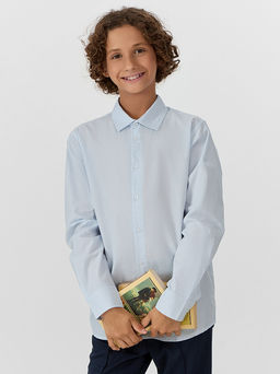 Рубашка для мальчиков голубая в полоску - Mark formelle фото 7