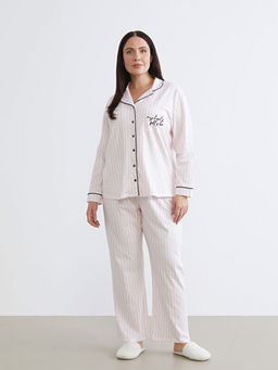 B?y?k Beden Nak??l? Kad?n Pijama Tak?m?