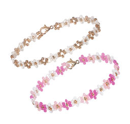 Klart набор для бисероплетения 11-010 Браслеты. Розовые цветы 0.5 см