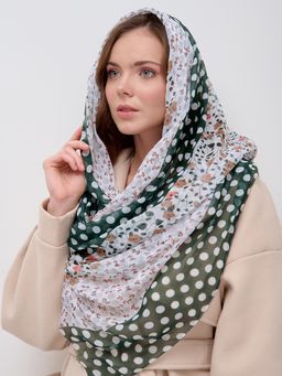 Большой, мягкий, тонкий и очень нежный двусторонний палантин с рисунком в стиле арт-деко