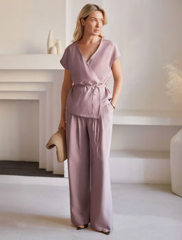 Жилет на запАх с поясом из плотного лиоцелла - Vilatte фото 4