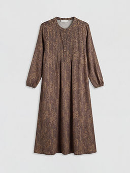 Hakim Yaka Desenli Elbise