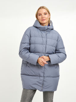 Пуховик женский с капюшоном, нап-ль:пух, перо - Glenfield фото 11