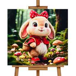 Мозаика алмазная "Зайка с корзинокой" 20*20 см