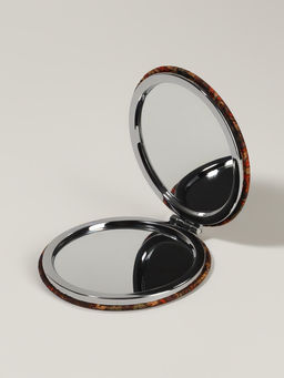 Зеркало складное «Орнамент», d=7.2 см, с увеличением х2, оранжевое