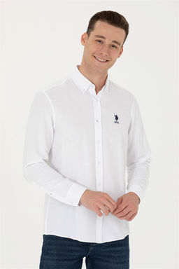 U. S. Polo Assn / Мужская белая базовая рубашка с длинным рукавом - U.s. polo assn фото 10