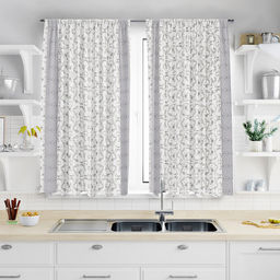 Шторы для кухни, 2шт 148х160см Льняной жаккард, на шторной ленте, хлопок Комфорт 171г/м2, упаковка классическая 28х41см, Домашняя мода (Россия)