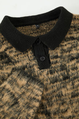 TRENDYOL MAN Cok Renkli Oversize Polo Yaka Duz Triko Kazak TMNAW25KZ00079 - Trendyolmilla фото 7