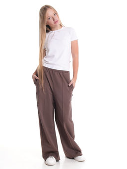 Брюки для девочки со строчкой 22-1565 шоколад - Mini maxi фото 6