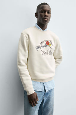 EMBROIDERED RABBIT SWEATSHIRT - Zara фото 6
