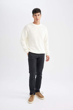 Relax Fit Bisiklet Yaka Basic Duz Triko Kazak - Defacto фото 3