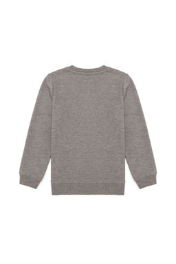 Erkek Гocuk Gri Melanj Basic Sweatshirt