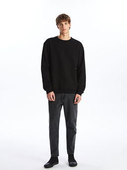 Bisiklet Yaka Uzun Kollu Erkek Sweatshirt