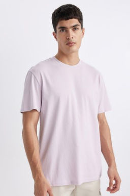 New Regular Fit Bisiklet Yaka Basic Duz %100 Pamuk K?sa Kollu Tisort